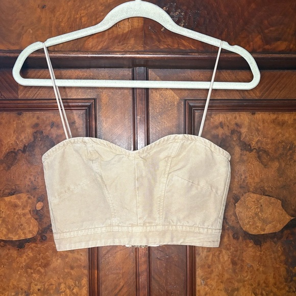 NWT Forte Forte- Cotton Canvas Couture Bustier in Color Agave (Tan). Size US 4 - Picture 4 of 11